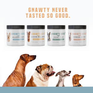 Gnawty Bites Supplements - Allerg-Ease, Biome Balance, Joint Flex, & Omega Shine